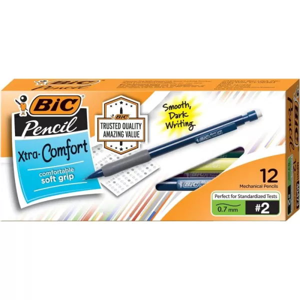 BIC Xtra Comfort Mechanical Pencils Medium Point 07mm Soft Grip For Comfort and Added Control 12Count Pack12 Count Pack of 1