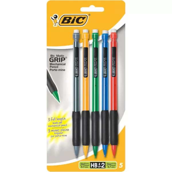 BIC Xtra Comfort Mechanical Pencils Medium Point 07mm Soft Grip For Comfort and Added Control 12Count Pack5 Count Pack of 1