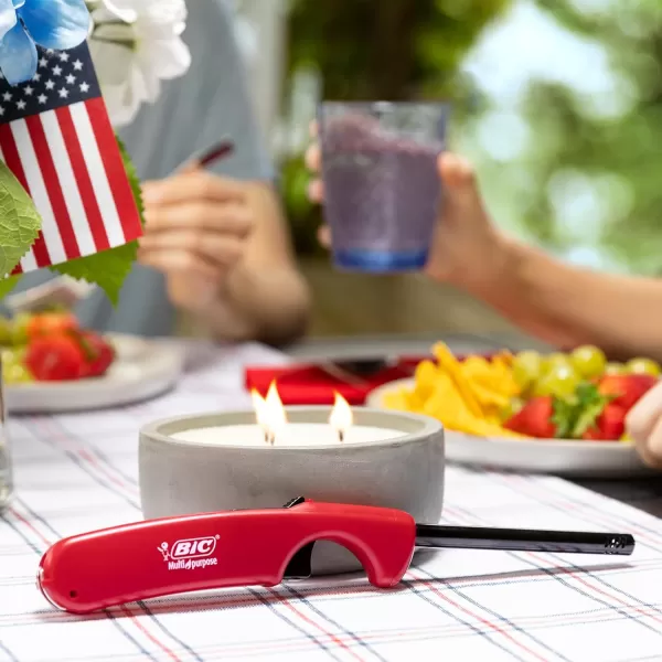imageBIC MultiPurpose Americana Edition Lighters Long Durable Metal Wand Ideal for Candles Grills and Fireplaces Assorted Colors Pack of 20