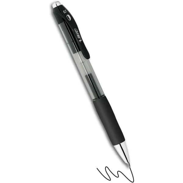 imageBIC PrevaGuard Gelocity Gel Pen With Builtin Protection To Suppress Bacteria Growth On The Pen Medium Point 07mm Black 4Pack