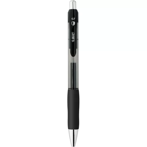 imageBIC PrevaGuard Gelocity Gel Pen With Builtin Protection To Suppress Bacteria Growth On The Pen Medium Point 07mm Black 4Pack