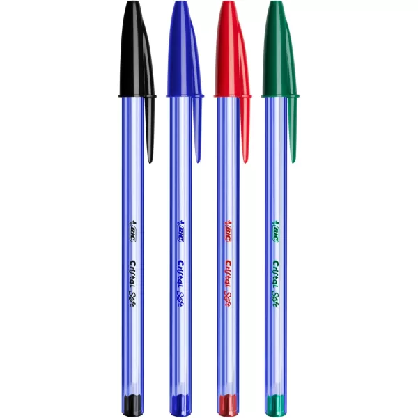 imageBic Cristal Soft Ballpoint Pens Medium Tip 12 mm with Easy Glide Ink  Black Box of 10BLACK