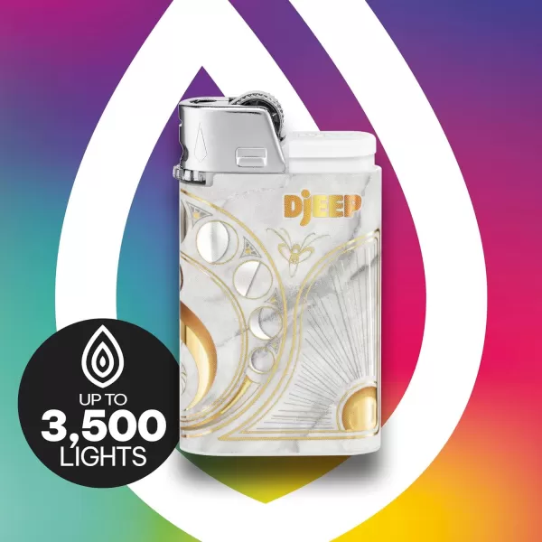 imageDJEEP Elegant Collection Pocket Lighters Marbled Unique Designs LongLasting 4Count Pack of Disposable Lighters Great Stocking StuffersElegant
