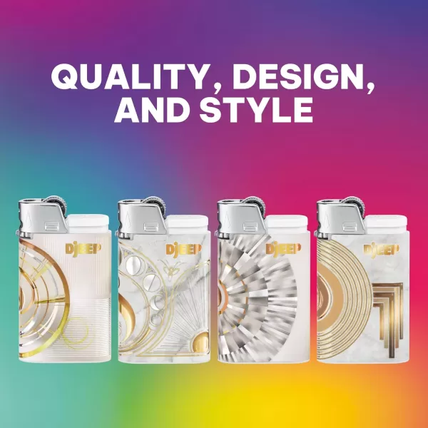 imageDJEEP Elegant Collection Pocket Lighters Marbled Unique Designs LongLasting 4Count Pack of Disposable Lighters Great Stocking StuffersElegant
