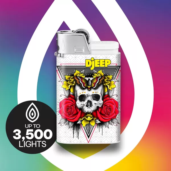 imageDJEEP Elegant Collection Pocket Lighters Marbled Unique Designs LongLasting 4Count Pack of Disposable Lighters Great Stocking StuffersTattoo
