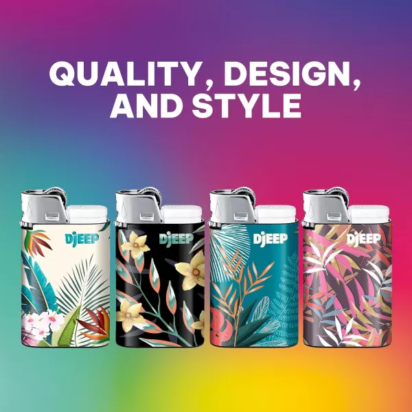 imageDJEEP Elegant Collection Pocket Lighters Marbled Unique Designs LongLasting 4Count Pack of Disposable Lighters Great Stocking StuffersVibrant