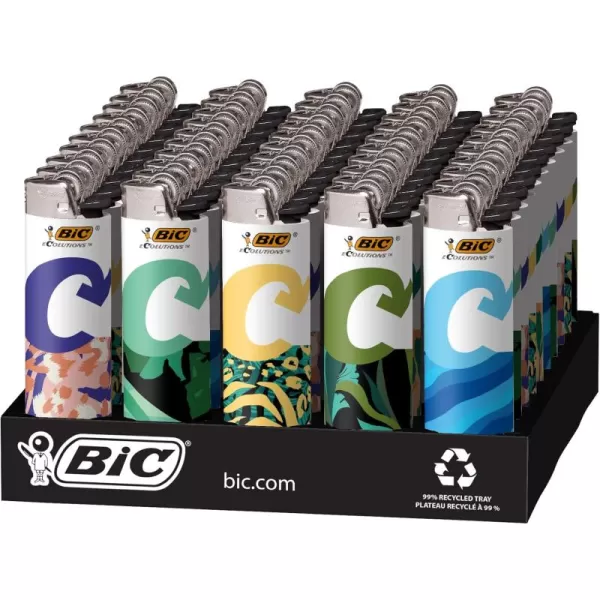 imageBIC Ecolutions Maxi Pocket Lighter 50Count Tray of Ecofriendly Candle Lighters 55 Recycled Metal and 30 Carbon Offset