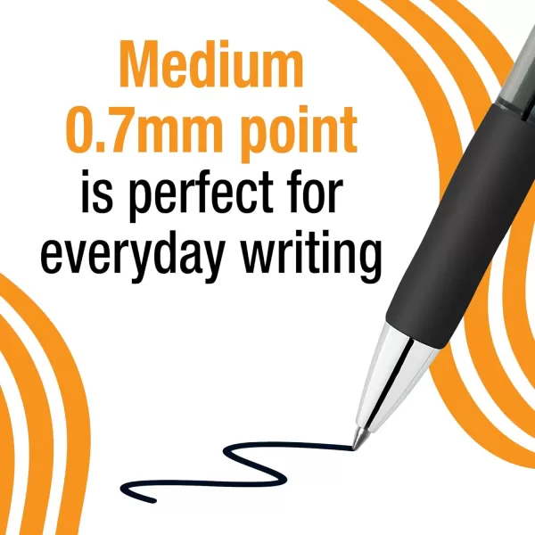 imageBIC Gelocity Pro Black Gel Pens Medium Point 07 mm Smooth SmearResistant Black Ink Ultra Comfortable Grip 12Count Pack