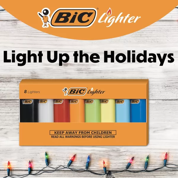imageBIC Mini Lighters Reliable and Safe Lighters for Candles Assorted Colors 8Pack Colors May Vary
