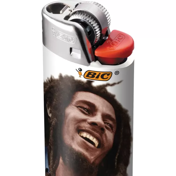 imageBIC Maxi Pocket Lighter Special Edition Bob Marley Collection Assorted Unique Lighter Designs 8 Count Pack of LightersMulticolor