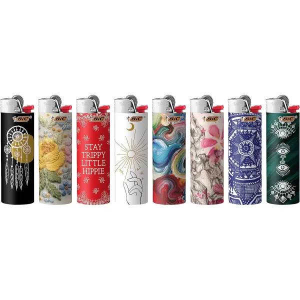 imageBIC Maxi Pocket Lighter Special Edition Bohemian Collection Assorted Unique Lighter Designs 50 Count Tray of Lighters