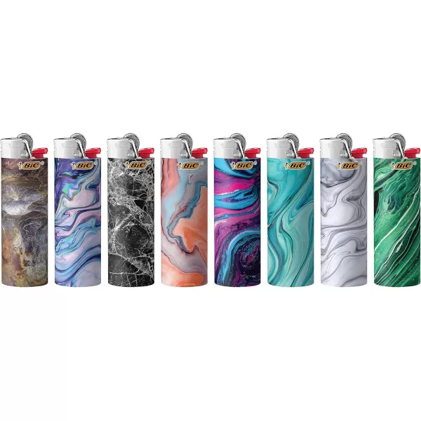 imageBIC Maxi Pocket Lighter Special Edition Marble Collection Assorted Unique Lighter Designs 50 Count Tray of Lighters