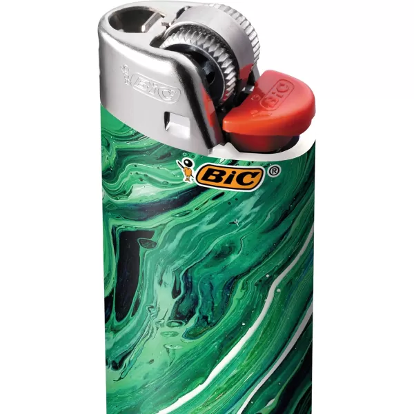 imageBIC Maxi Pocket Lighter Special Edition Marble Collection Assorted Unique Lighter Designs 50 Count Tray of Lighters