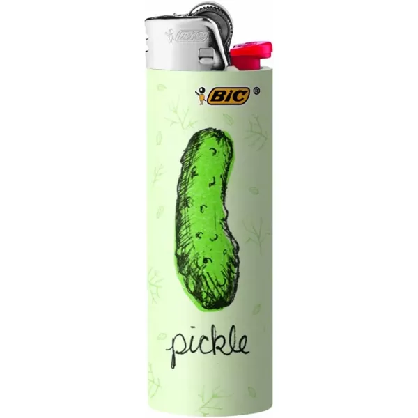 imageBIC Maxi Pocket Lighter Special Edition Pickle Collection Assorted Unique Lighter Designs 6 Count Pack of Lighters