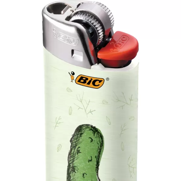 imageBIC Maxi Pocket Lighter Special Edition Pickle Collection Assorted Unique Lighter Designs 6 Count Pack of Lighters