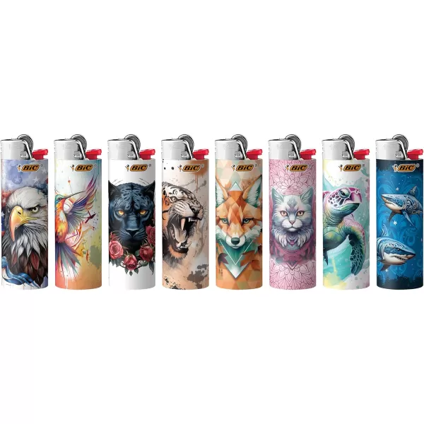 imageBIC Maxi Pocket Lighter Special Edition Tattoos Collection Assorted Unique Lighter Designs 50 Count Tray of Lighters