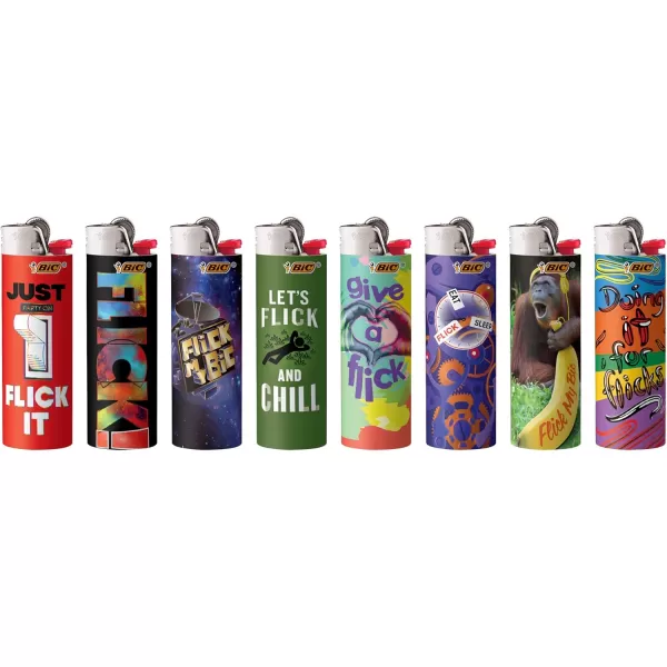 imageBIC Special Edition Flick My BIC Series Lighters Set of 8 Lighters