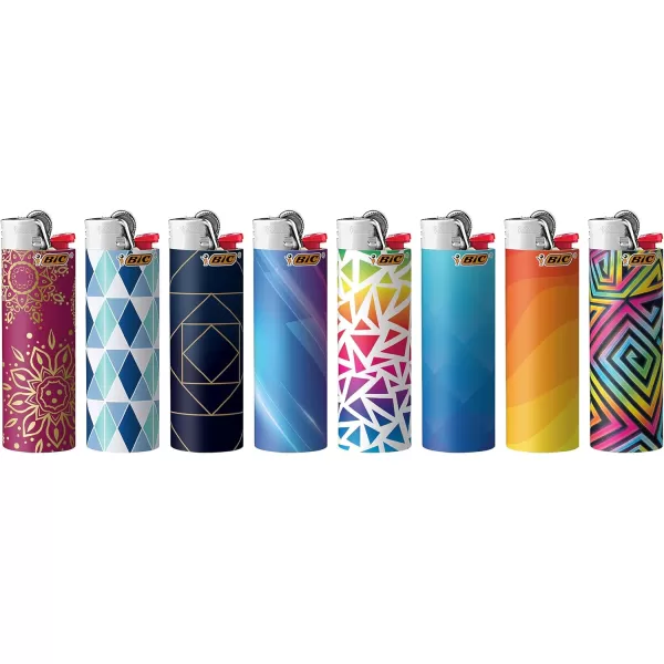imageBIC Special Edition Geometric Series Maxi Pocket Lighters 8CountGeometric