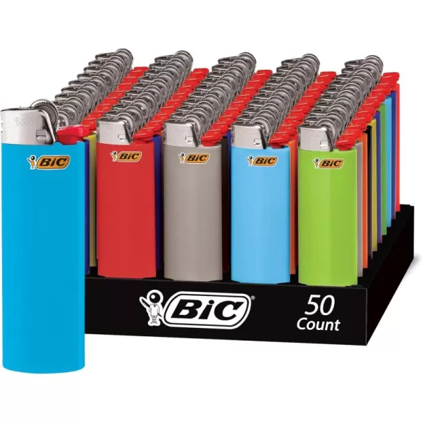 imageBIC Classic Lighter Assorted Colors 50Count Tray Up to 2x the Lights Assortment of Colors May Vary