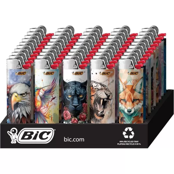 imageBIC Maxi Pocket Lighter Special Edition Tattoos Collection Assorted Unique Lighter Designs 50 Count Tray of Lighters