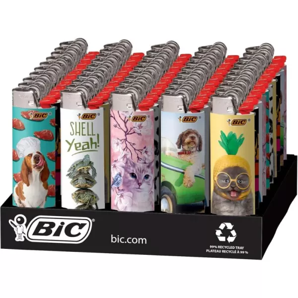 imageBIC Special Edition Animal Lover Series Maxi Pocket Lighters 50Count Tray