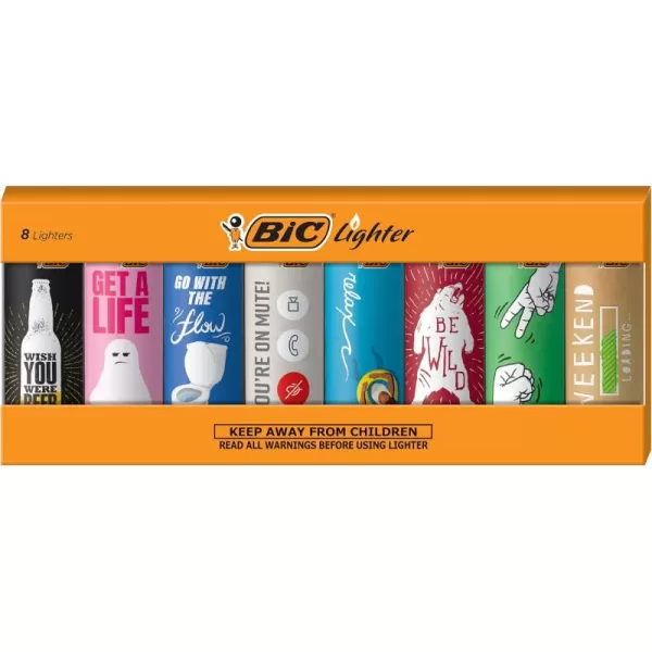 imageBIC Special Edition Cutting Edge Series Lighters Set of 8 Lighters