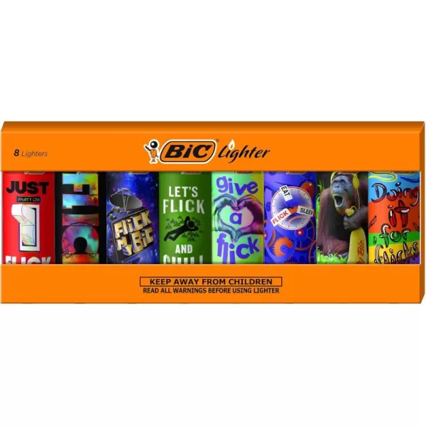 imageBIC Special Edition Flick My BIC Series Lighters Set of 8 Lighters
