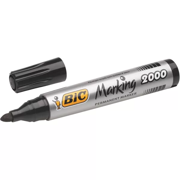 imageBIC marking 2000 eco permanent black ink bullet point marker x 1 single pen
