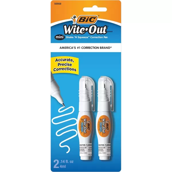 imageBIC WiteOut Brand Mini Shake n Squeeze Correction Pen 4ml White 2Count