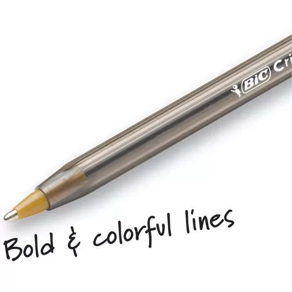 imageBIC Cristal Xtra Bold Ballpoint Pen Bold Point 16mm For Vivid And Dramatic Lines Black Ballpoint Pens 24Count