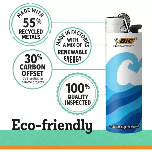 imageBIC Ecolutions Maxi Pocket Lighter 6Pack of Ecofriendly Candle Lighters 100 Recycled Packaging and 55 Recycled Metal 30 Carbon Offset