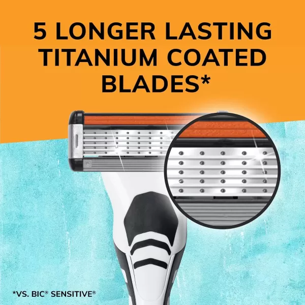 imageBIC Flex 5 Hybrid Disposable Razors for Men 1 Handle and 6 Cartridges With 5 Blades 7 Piece Razor Set for Men