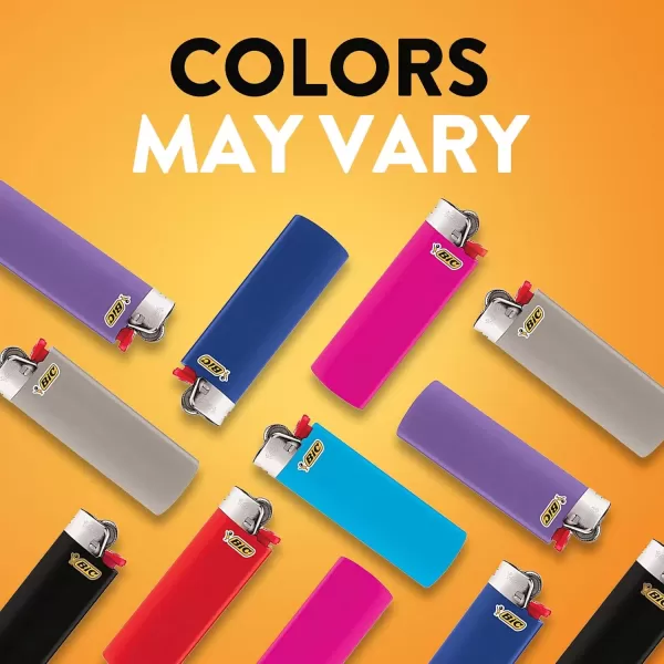 imageBIC Maxi Pocket Lighter Classic Collection Assorted Dark Blue Red Gray Light Blue Pink Black and Purple Unique Lighter Colors 100 Count Tray of Lighters