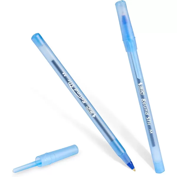 imageBIC PENS Large Bulk Pack of 240 Ink Pens Bic Round Stic Xtra Life Ballpoint  Medium point 10 mm 120 Black ampamp 120 Blue Pens in Box Combo Pack