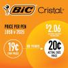imageBIC Cristal Xtra Smooth Black Ballpoint Pens Reliable Medium Point 10mm 12Count PackBlack Cristal Xtra Smooth