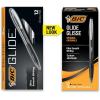 imageBIC Glide Black Retractable Ballpoint Pens Medium Point 10mm 12Count Pack Ultra Smooth Writing Black PensBlack