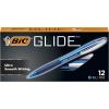 imageBIC Glide Black Retractable Ballpoint Pens Medium Point 10mm 12Count Pack Ultra Smooth Writing Black PensBlue