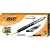 imageBIC Velocity Retractable Ballpoint Pens Medium Point 10 mm Black Ink Pens 12Count Pack With Comfortable GripBlack