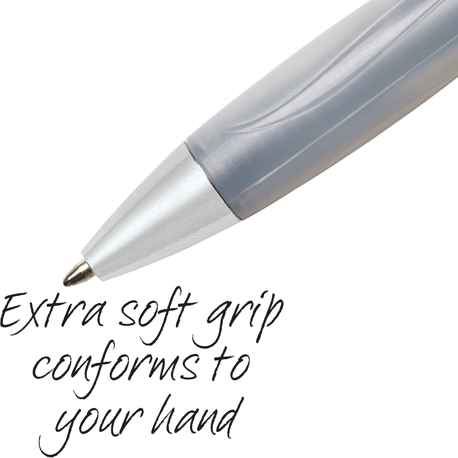imageBIC Glide Ultra Comfort Retractable Ballpoint Pens Medium Point 10mm Black Assorted Barrel Colors 1Count Pack1 Count Pack of 3