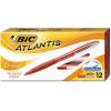 imageBIC Atlantis Original Retractable Ball Pen Medium Point 10 mm Black 4CountRed