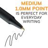 imageBIC Soft Feel Black Retractable Ballpoint Pens Medium Point 10mm 5Count Pack Black Pens With SoftTouch Comfort GripBlack  Medium Point
