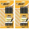 imageBIC Soft Feel Black Retractable Ballpoint Pens Medium Point 10mm 5Count Pack Black Pens With SoftTouch Comfort GripBlack  Medium Point