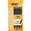 imageBIC Soft Feel Black Retractable Ballpoint Pens Medium Point 10mm 5Count Pack Black Pens With SoftTouch Comfort GripBlack  Medium Point