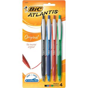 imageBIC Atlantis Original Retractable Ball Pen Medium Point 10 mm Black 4CountAssorted