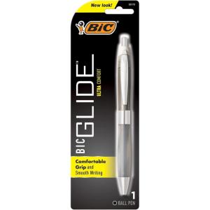 imageBIC Glide Ultra Comfort Retractable Ballpoint Pens Medium Point 10mm Black Assorted Barrel Colors 1Count Pack1 Count Pack of 1