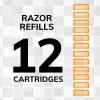 imageBIC Flex 5 Refillable Razors for Men LongLasting 5 Blade Razors for a Smooth and Comfortable Shave 1 Handle and 12 Cartridges 13 Piece Shaving KitBlackWhiteOrange
