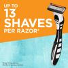 imageBIC Flex 5 Refillable Razors for Men LongLasting 5 Blade Razors for a Smooth and Comfortable Shave 1 Handle and 12 Cartridges 13 Piece Shaving KitBlackWhiteOrange