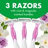 imageBIC Soleil Escape Womens Disposable Razors 3 Blades for a Comfortable Shave Pack of Rose and Magnolia Scented Handle Shaving Razors for Women 3 Count