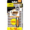 imageBIC Flex 5 Refillable Razors for Men LongLasting 5 Blade Razors for a Smooth and Comfortable Shave 1 Handle and 12 Cartridges 13 Piece Shaving KitBlack