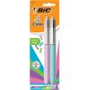 imageBIC 4Color Fashion Ballpoint Pens Medium Point 10mm 4 Colorful Inks in One Multicolor Pen 2Count Pack